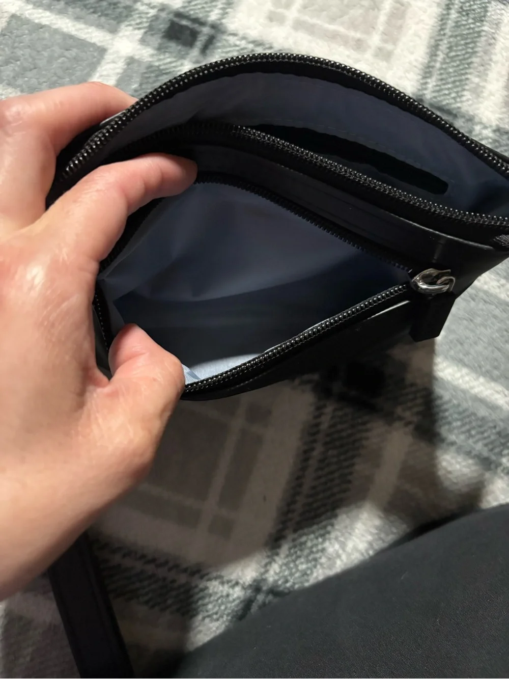 iHKWIP Quilted Leather Wristlet Clutch - Black RIFD built in for cards